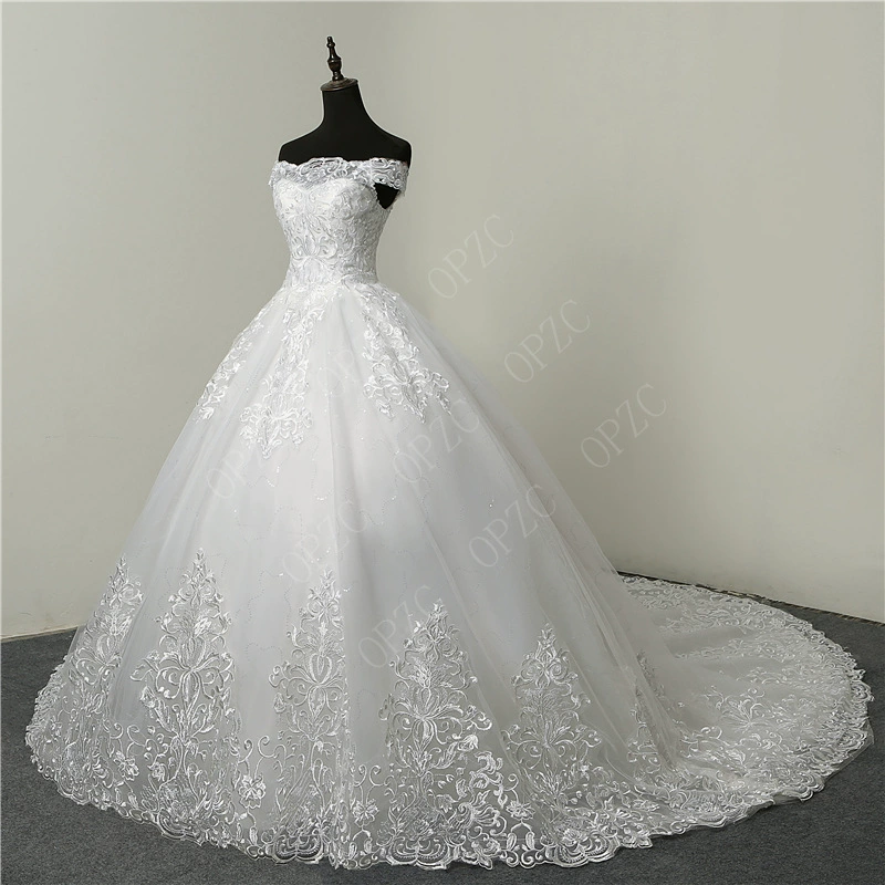 2025 New Strapless Lace Embroidered Sleeveless Floor-Length Bridal Wedding Dress - Image 5