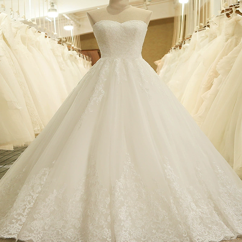2025 New Forest Style Slim Strapless Wedding Dress Long Train High-End Custom Gown - Image 3
