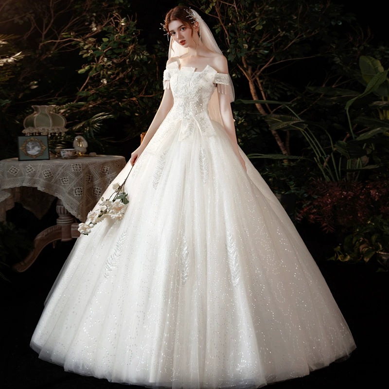 Starry Sky Main Wedding Dress 2025 New Bride Elegant Forest Fairy French Floor-Length Gown - Image 7