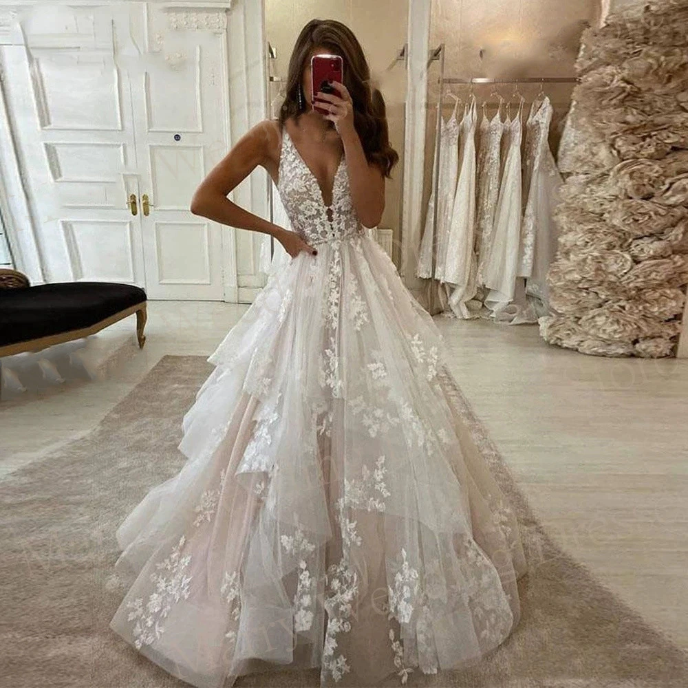 Deep V Wedding Dress 2025 Sexy Slimming Summer New Fashion Simple Elegant Socialite Style