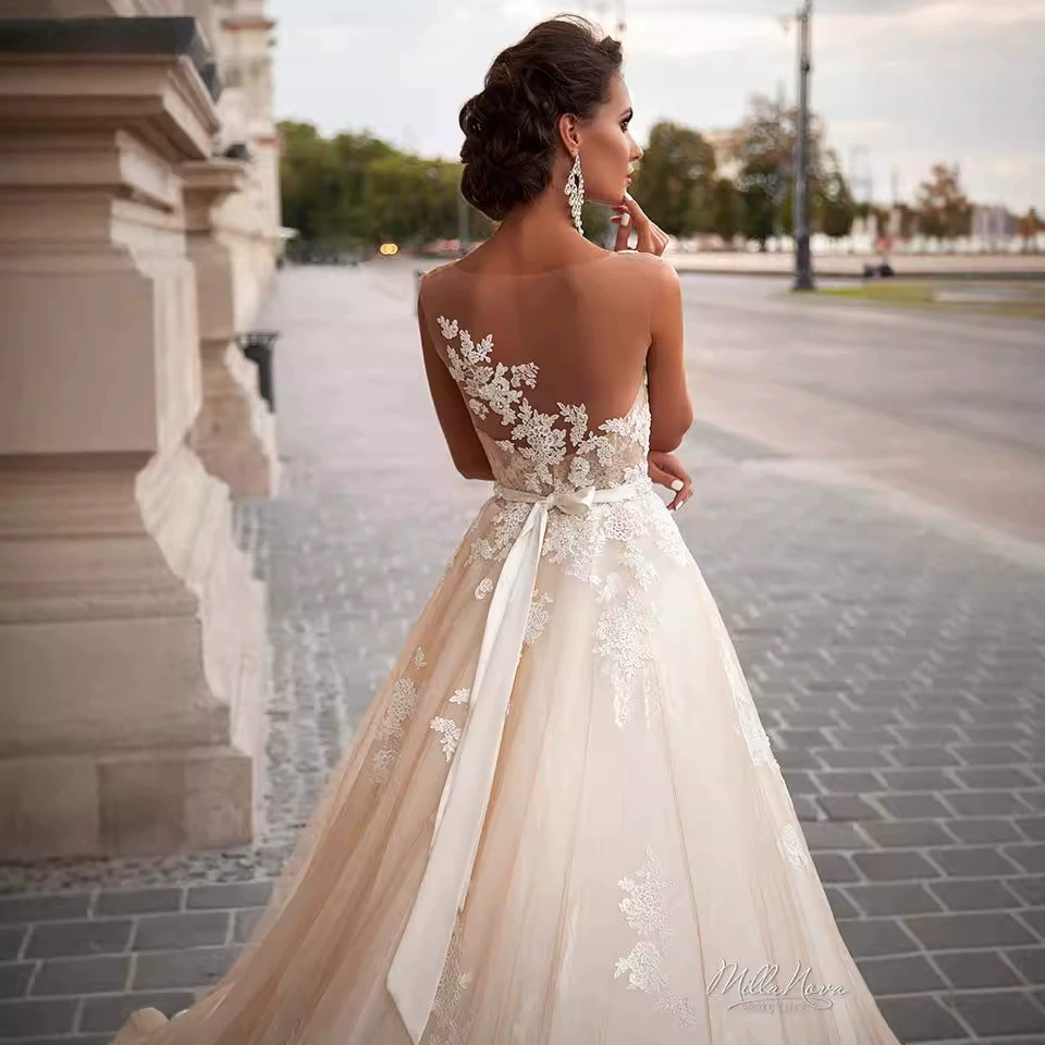 Wedding Dress 2025 New Bride Lace Small Train Slimming Plus Size Gown - Image 4