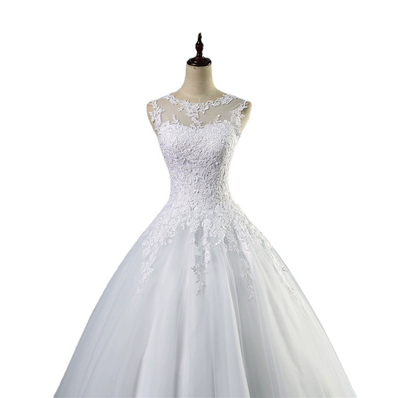 Main Wedding Dress 2025 New French Bride High-End Gown Simple Dreamy Floor-Length Dress - Image 6