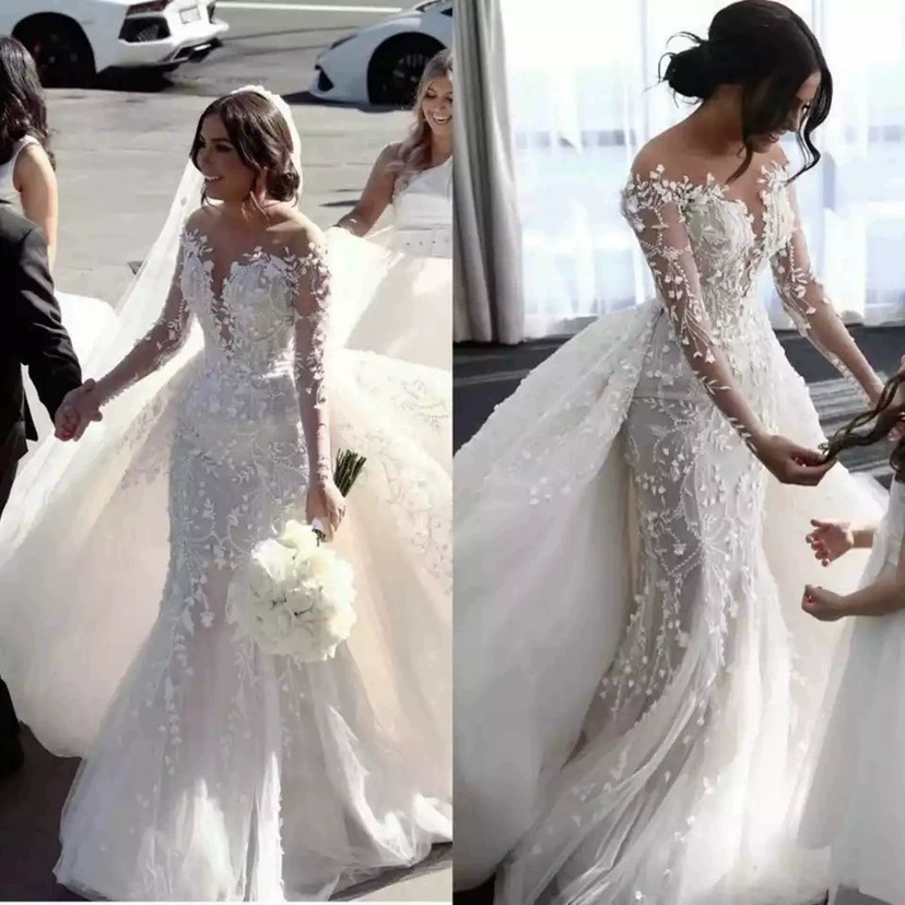 2025 New Mermaid Wedding Dress Off-Shoulder Bridal Gown Luxury Long Train - Image 3