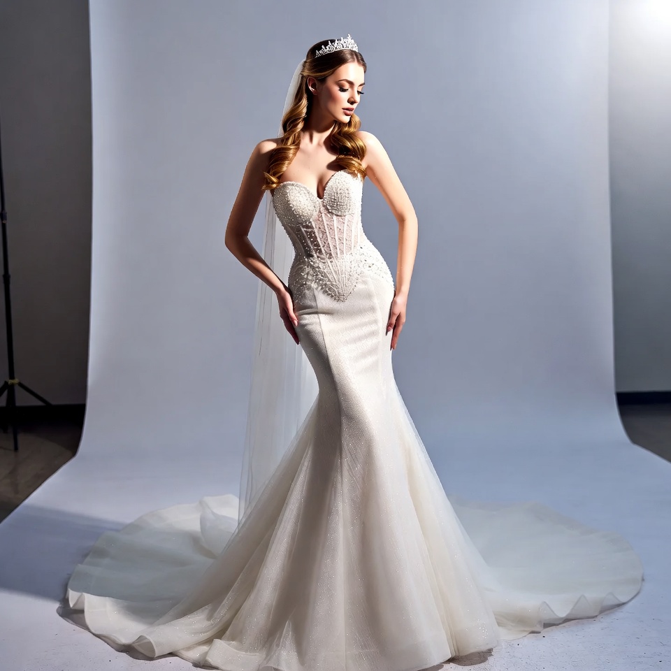 Sweetheart Neckline Mermaid Wedding Dress-1