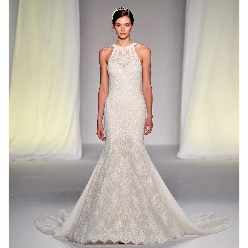 Halter Neckline Mermaid Wedding Dress-1