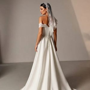 Off-Shoulder A-Line wedding dress-2