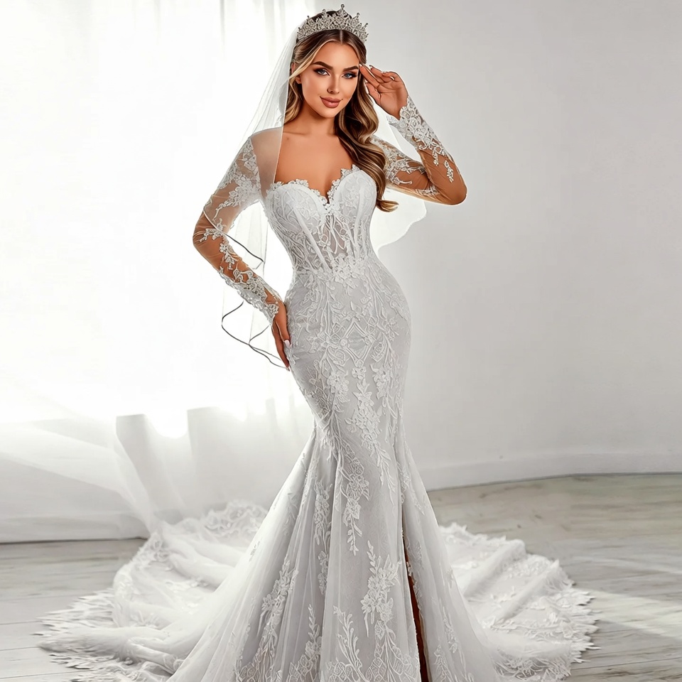 Sweetheart Neckline Mermaid Wedding Dress-2