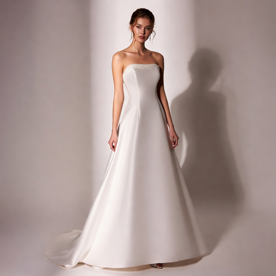 Strapless A-Line Wedding Dresses-3