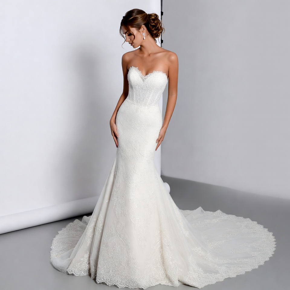 Sweetheart Neckline Mermaid Wedding Dress-3