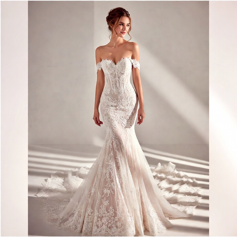 Off-the-Shoulder Mermaid Wedding Dress-4