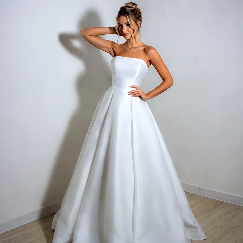 Strapless A-Line Wedding Dresses-5