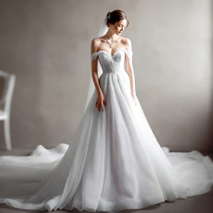 Off-Shoulder A-Line wedding dress-7