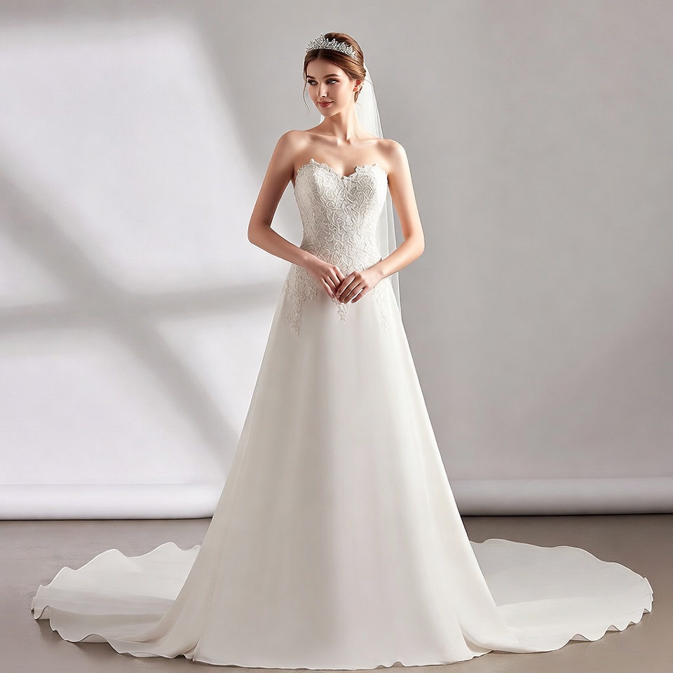 Sweetheart A-Line Wedding Dresses-8