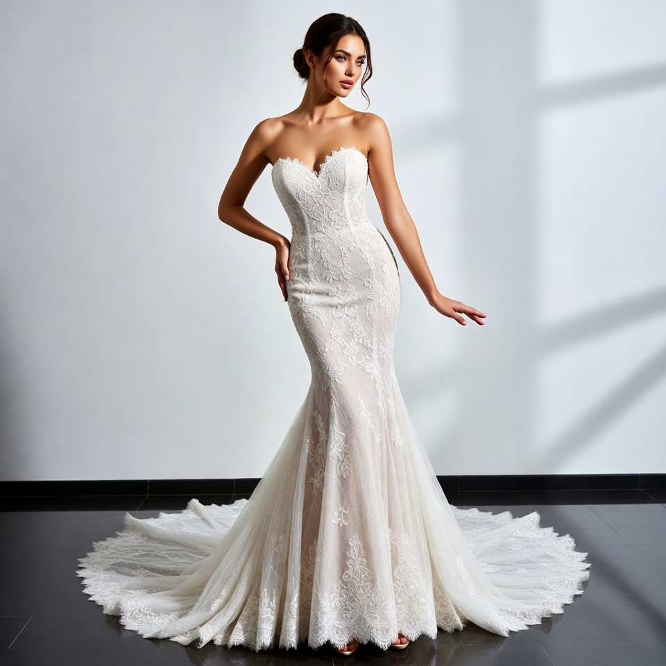 Sweetheart Neckline Mermaid Wedding Dress-8