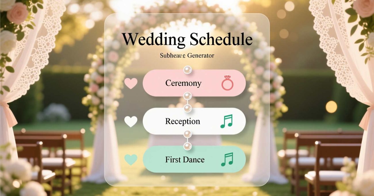 Wedding Schedule Generator