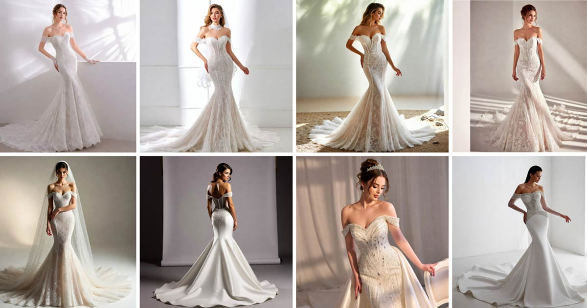 Feature top necklines for mermaid wedding dress